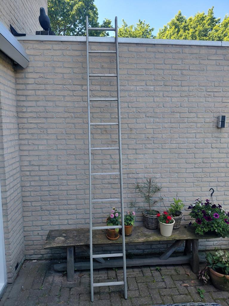 Aluminium ladder., Ophalen, Gebruikt, 4 meter of meer
