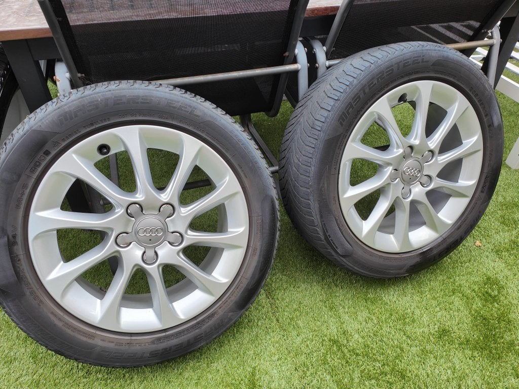 Gebruikte 16 inch Audi velgen 5x112 met banden, Auto-onderdelen, Banden en Velgen, Ophalen, Gebruikt, 16 inch, Banden en Velgen