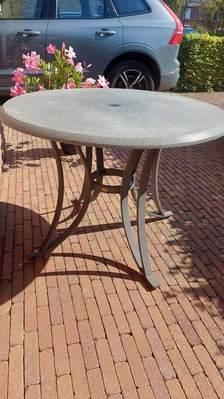 Hartman Prestige Ronde Tuintafel - Doorsnede 100 cm, Tuin en Terras, Ophalen, Gebruikt, Rond, Kunststof