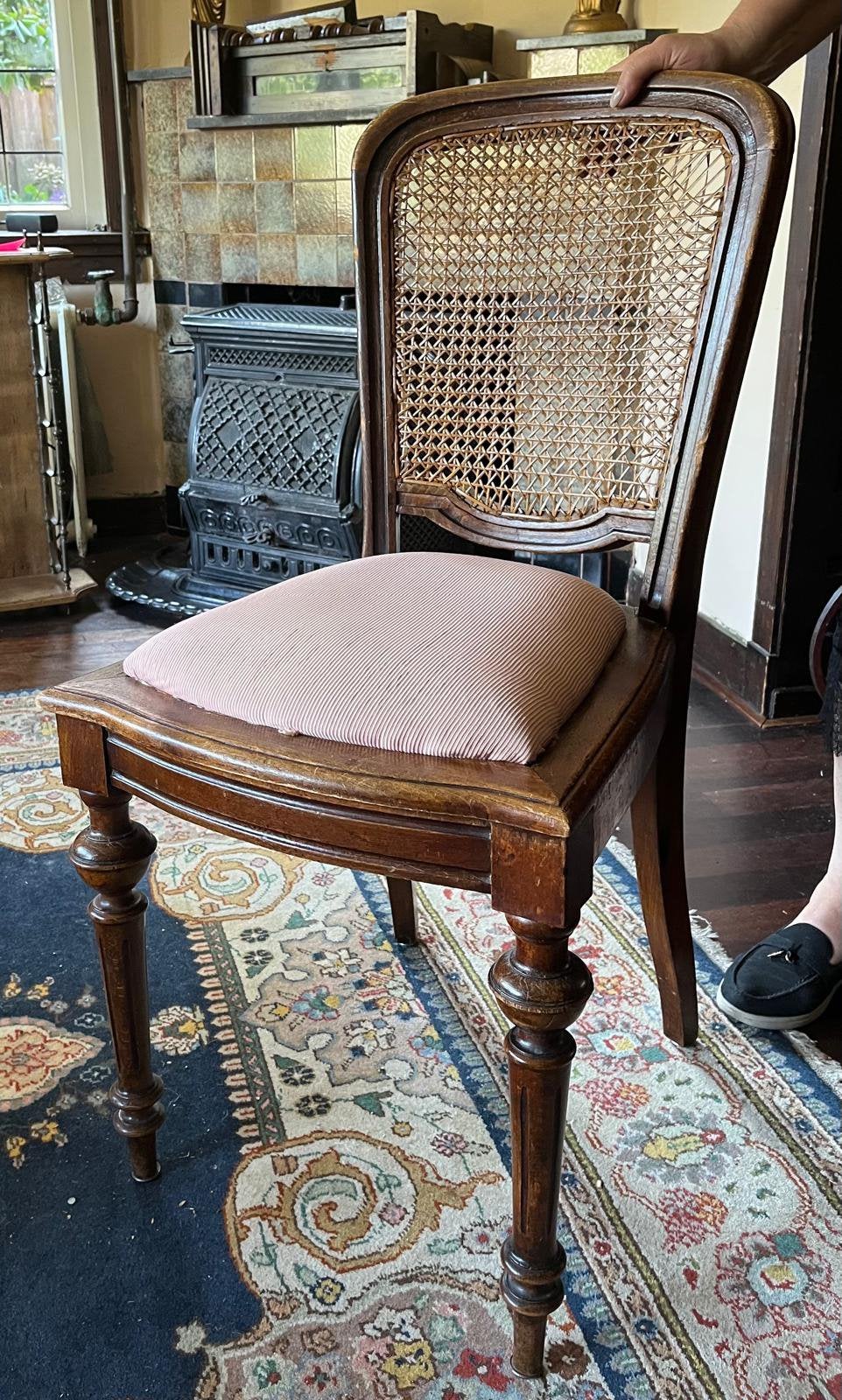 Set van 5 antieke Louis XVI-stijl stoelen met cannage, Antiek en Kunst, Ophalen