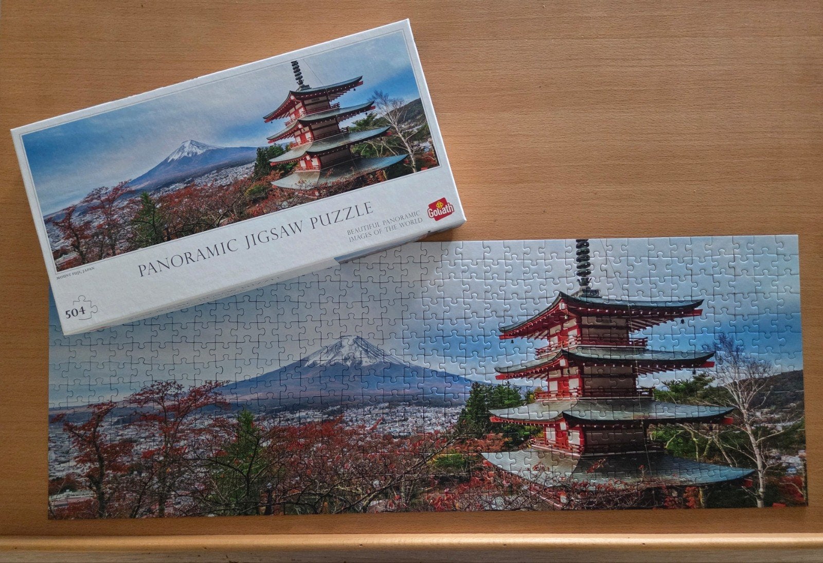 Goliath Panorama Puzzel - Mountain Fuji Japan - 504 stukjes, Ophalen of Verzenden, 500 t/m 1500 stukjes, Zo goed als nieuw, Legpuzzel