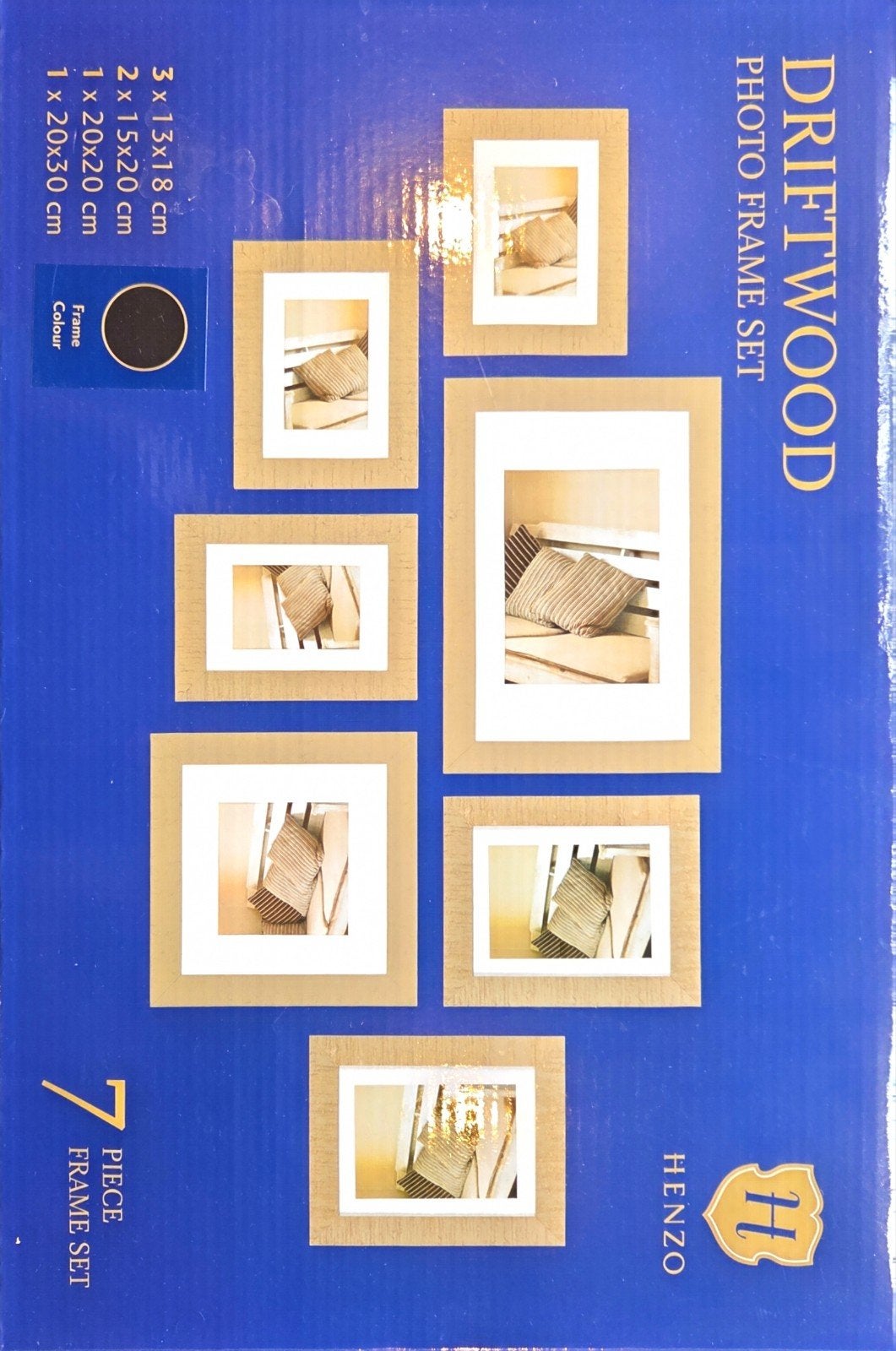 Henzo Driftwood Fotolijst Set - 7 Stuks, Diverse Maten, Hout, Collagefotolijst, Nieuw, Ophalen of Verzenden