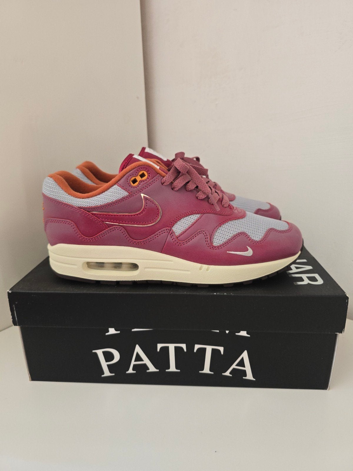 Nike Air Max 1 Patta Wave 'Rush Maroon' - EU 44, Nike air max, Overige kleuren, Ophalen of Verzenden, Sneakers of Gympen