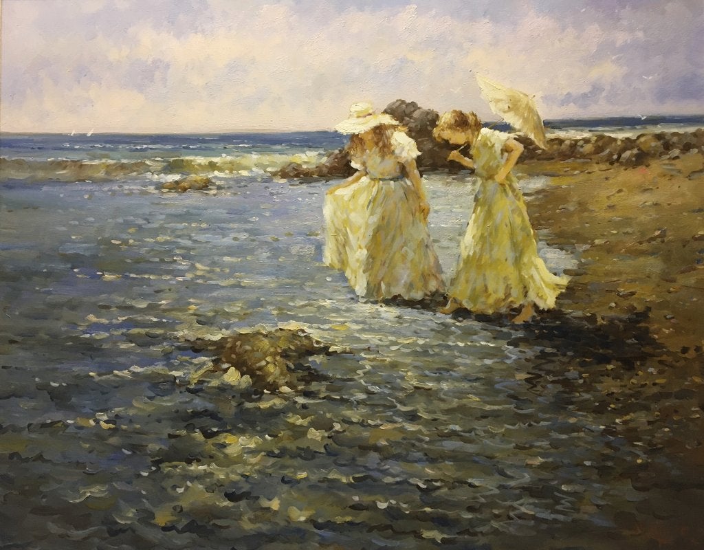 Schilderij - A day at the beach, Ophalen