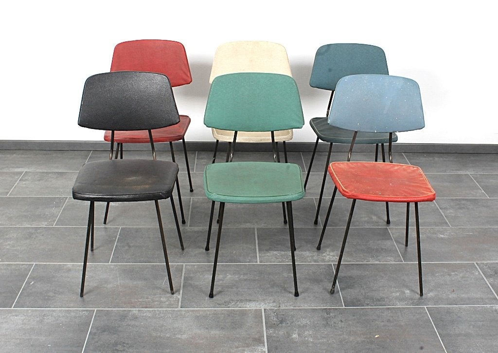 Set van 6 originele Rudolf Wolf stoelen, Gebruikt, Bauhaus, 50-er jaren, dutch design, Ophalen of Verzenden, Vijf, Zes of meer stoelen