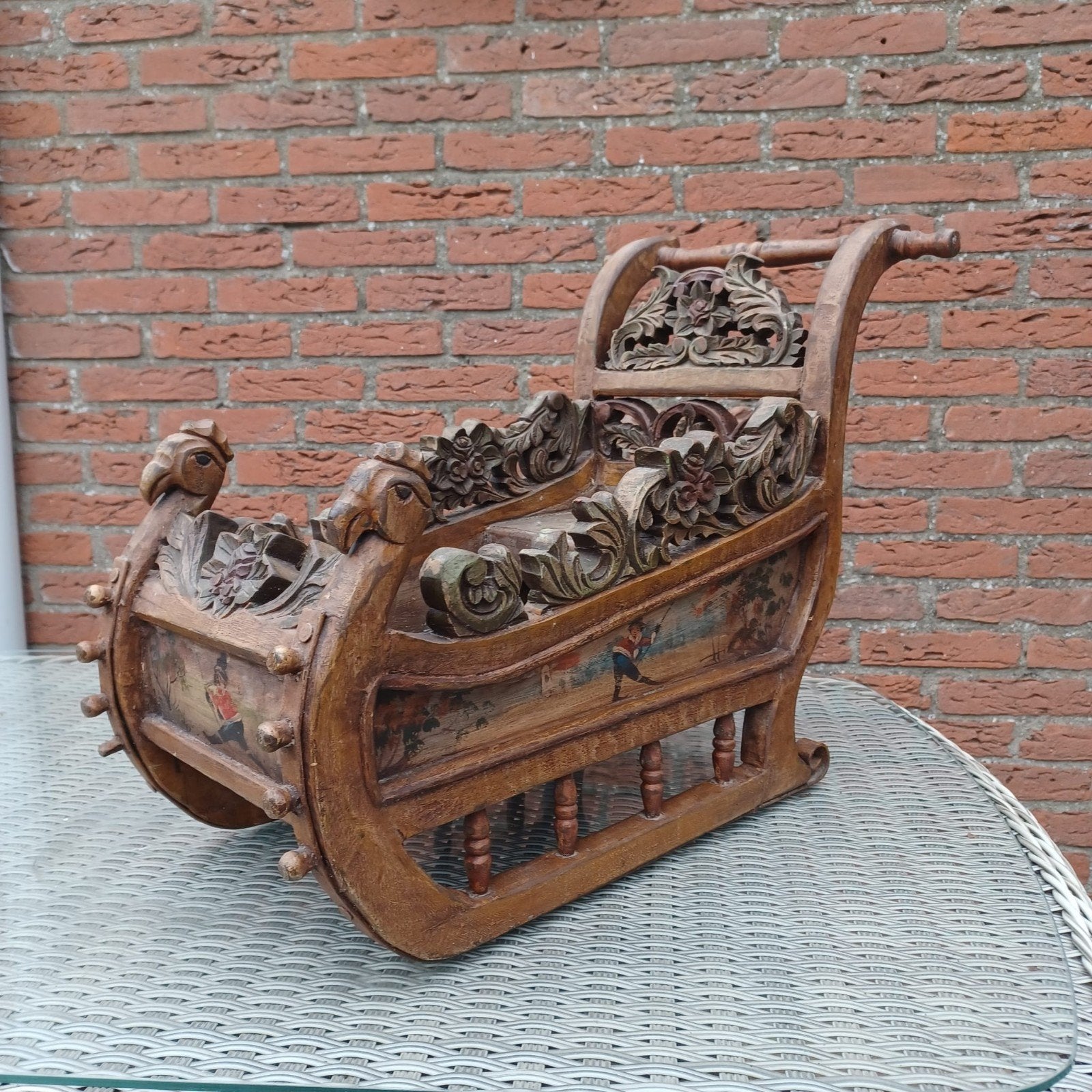 Antieke Friese slee - Decoratieve miniatuur slee, Ophalen of Verzenden