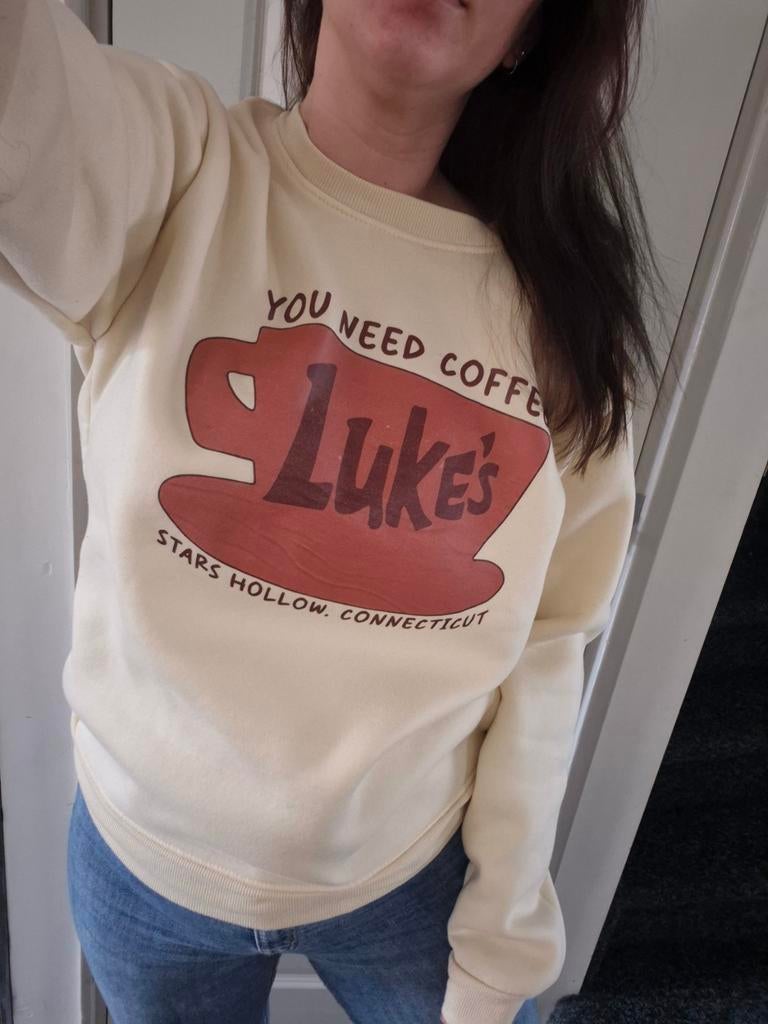 Luke's trui gilmore girls M 38 beige terracotta zacht, Ophalen of Verzenden, Zo goed als nieuw, Maat 38/40 (M), Beige