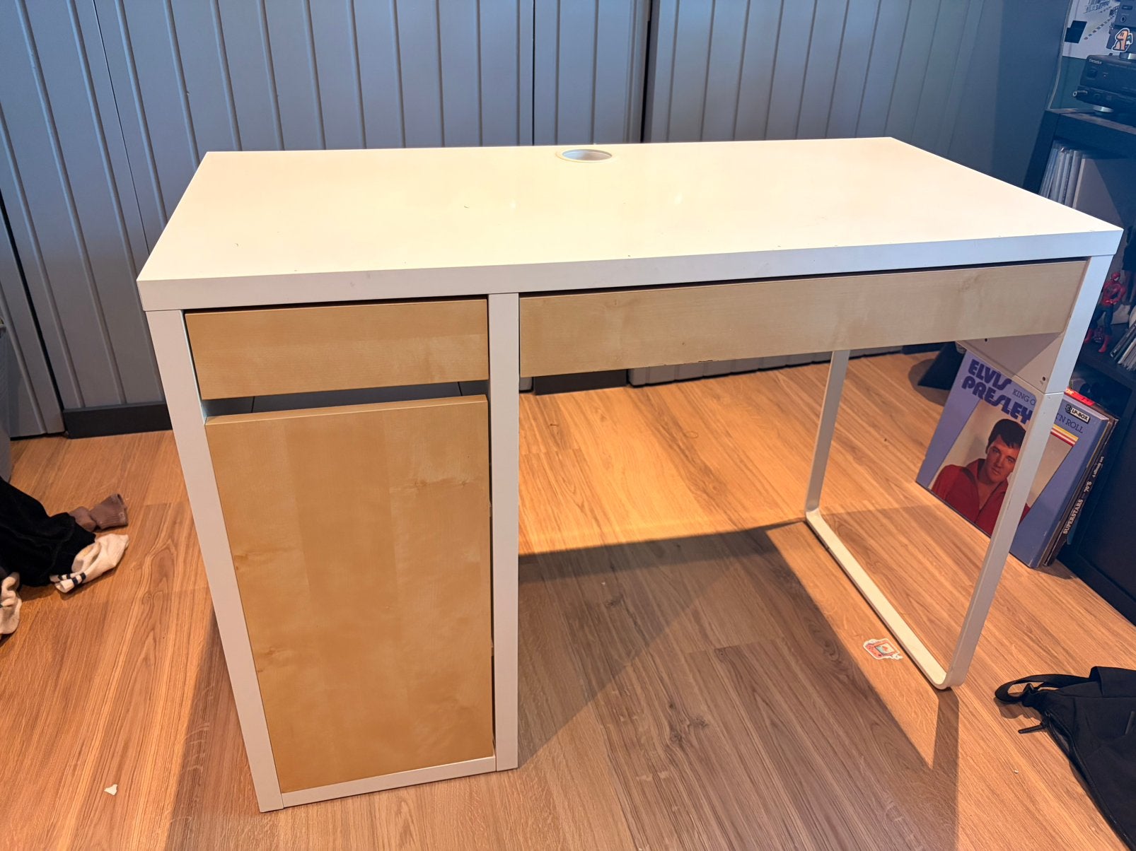 IKEA MICKE bureau | Wit/Hout | 105 x 50 cm, Ophalen, 105 cm, Gebruikt, IKEA