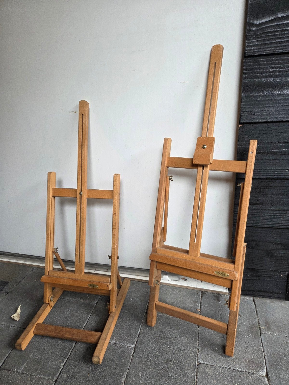 Bonfil Ezels - Set van 2 houten schildersezels, Hobby en Vrije tijd, Ophalen of Verzenden, Gebruikt, Ezel
