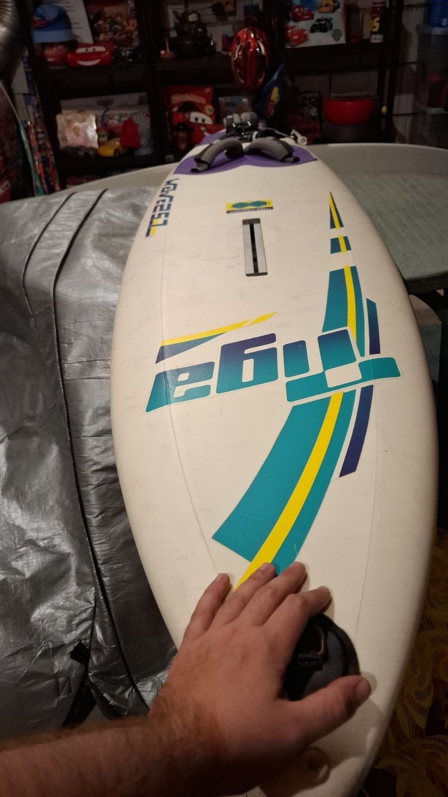 Tiga wind surfboard 254 cm, Watersport en Boten, Ophalen, Gebruikt, Overige typen, Met draagtas