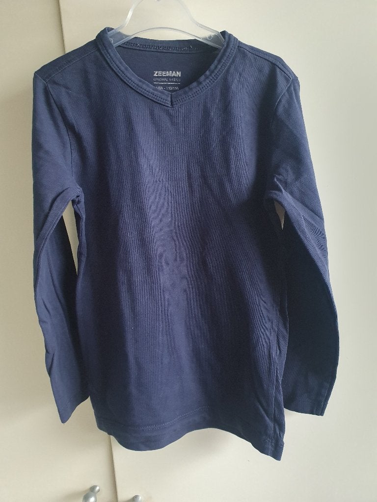 Zeeman 3x basic longsleeve blauw groen wit mt 110-116 ZGAN, Zeeman, Ophalen of Verzenden, Zo goed als nieuw, Shirt of Longsleeve