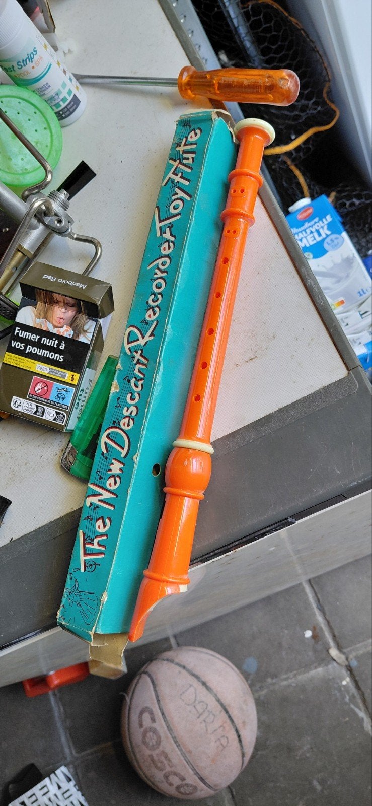 Vintage "The New Descant Recorder Toy Flute" met doos, Muziek en Instrumenten, Ophalen of Verzenden