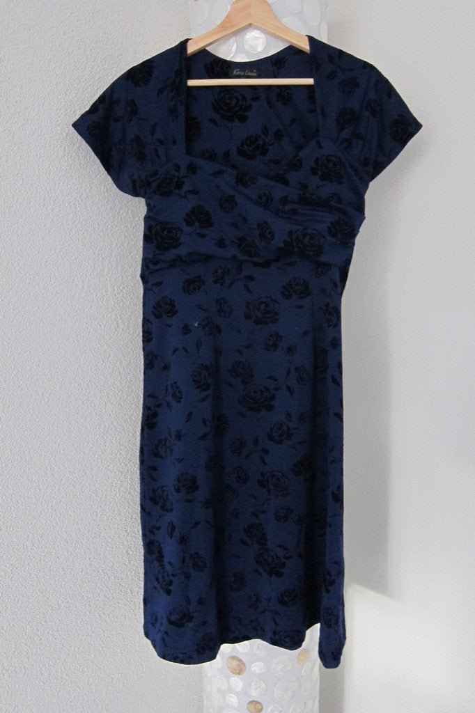 King louie jurk blauw bloemen l, Blauw, Maat 42/44 (L), Zo goed als nieuw, King Louie