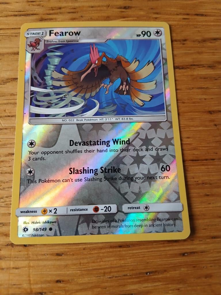 Fearow 98/149 Reverse Holo Pokémon Kaart, Ophalen of Verzenden, Zo goed als nieuw, Losse kaart, Foil