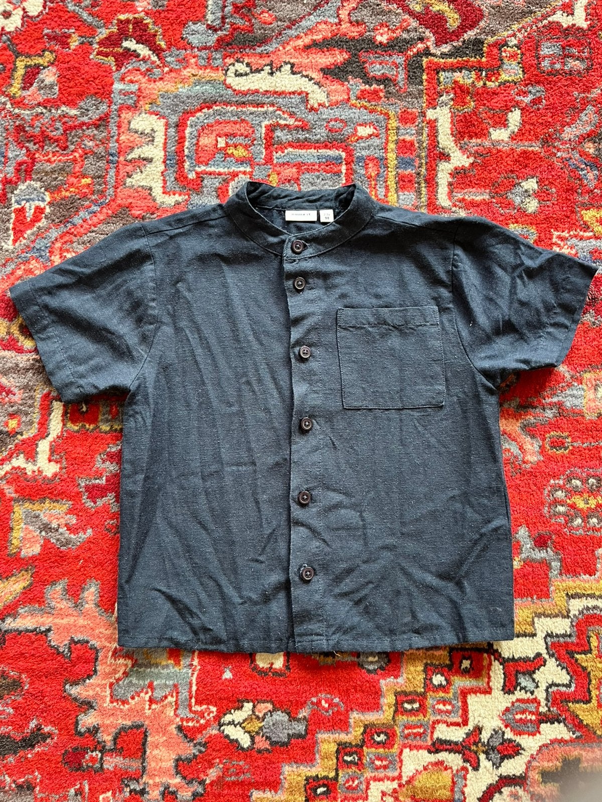 Blouse donkerblauw Name it 98, Ophalen of Verzenden, Zo goed als nieuw, Jongen of Meisje, Overhemd of Blouse