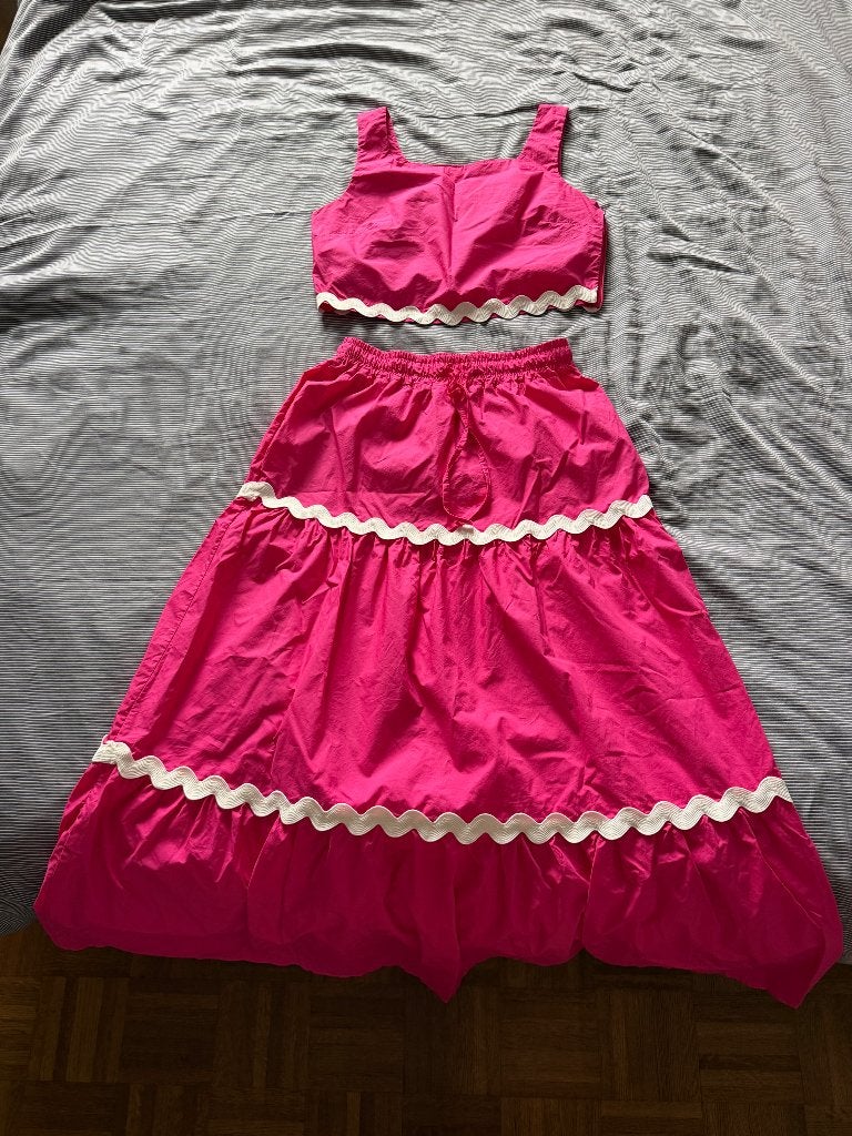 Kleding, Kleding | Dames, Ophalen of Verzenden, Zo goed als nieuw, Roze, Kostuum of Pak