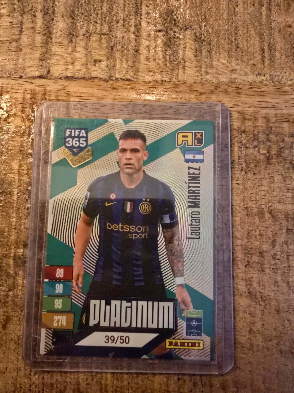 panini fifa adrenalyn 2027 platinum martinez, Ophalen of Verzenden, Zo goed als nieuw, Plaatje