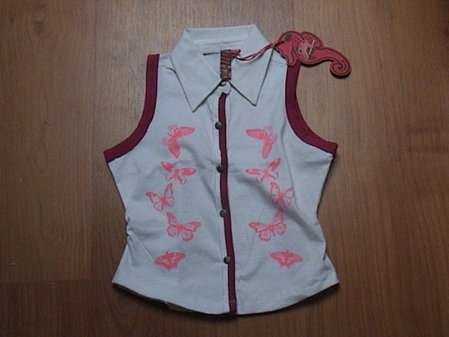 Jilly / Jill / Shoeby NIEUW wit shirt / top met vlinders 110, Meisje, Nieuw, Ophalen of Verzenden, Shirt of Longsleeve