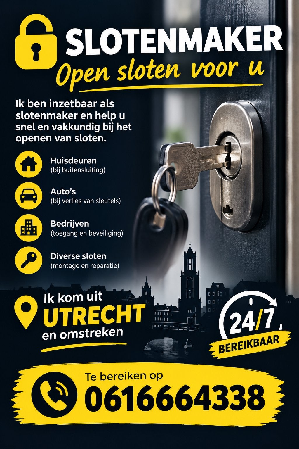 Slotenmaker utrecht, Ophalen of Verzenden