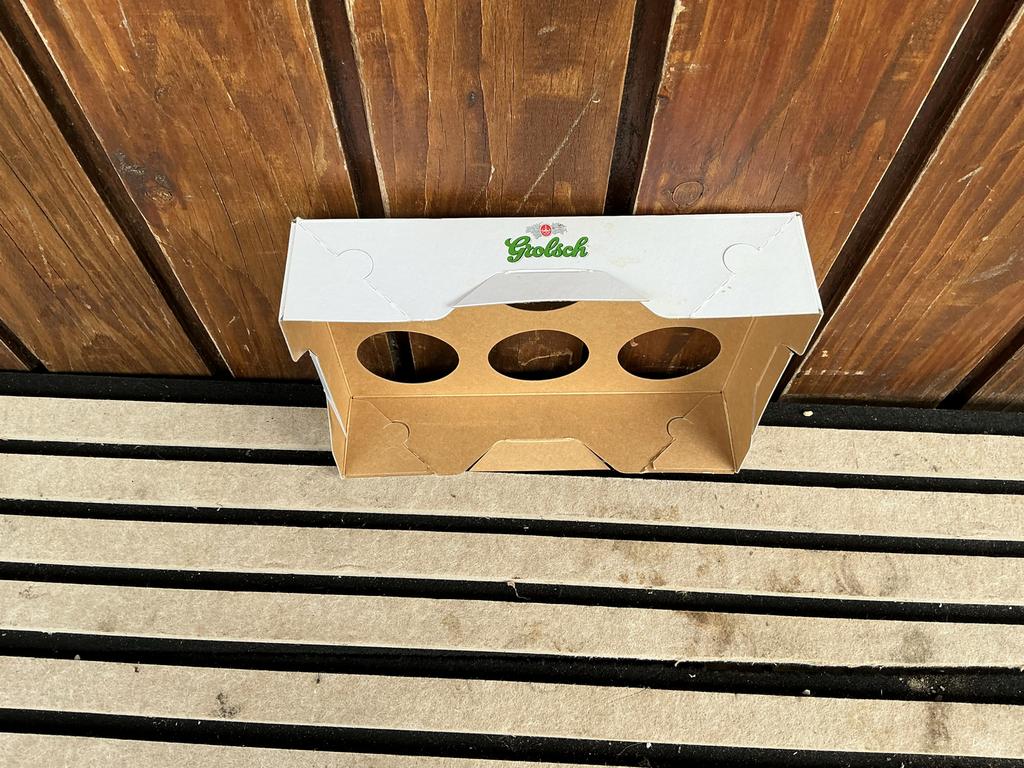 Grolsch bierhouder met 6 plastic glaasjes, Ophalen of Verzenden