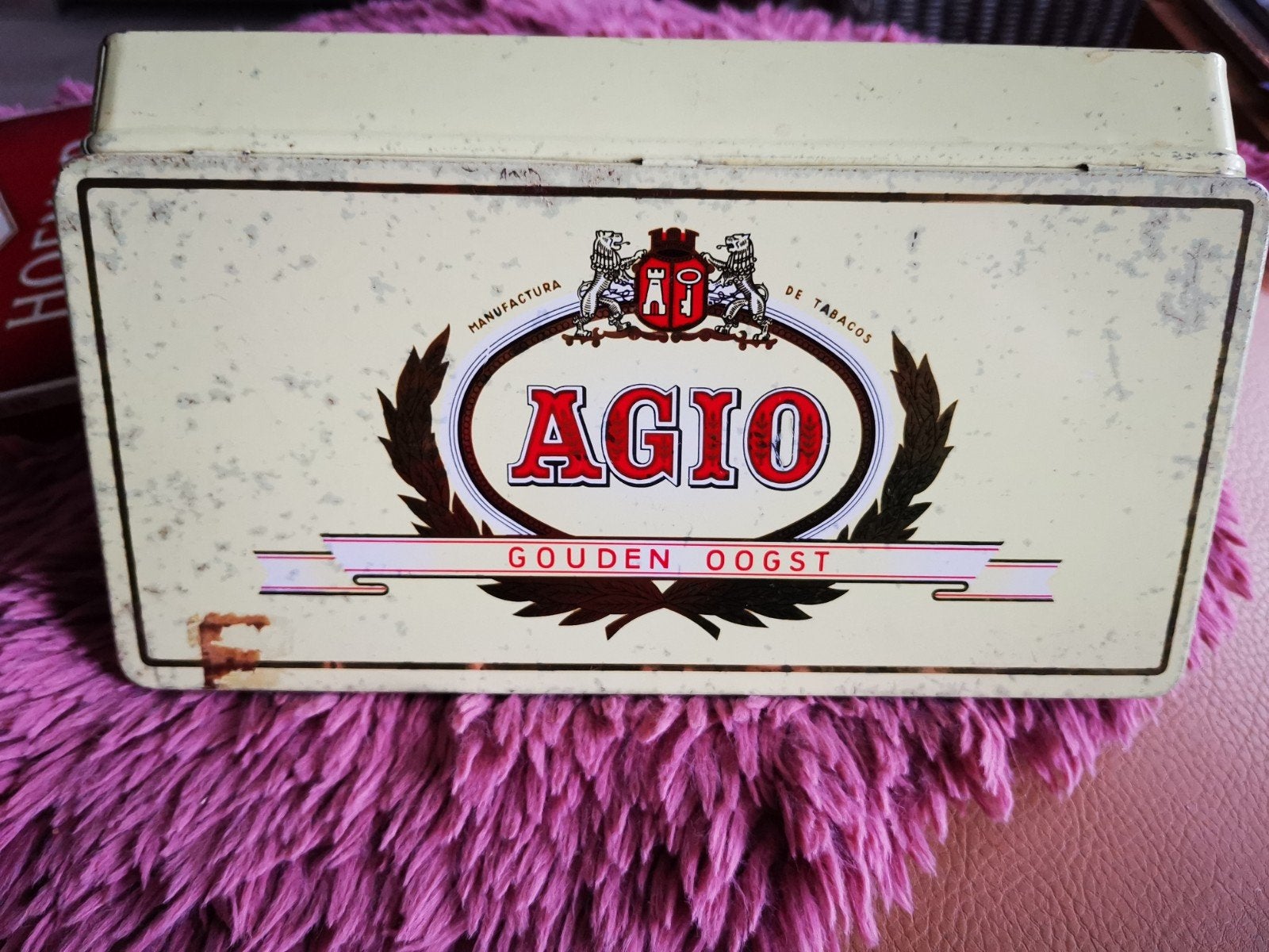vintage Agio cigaren blik, Verzamelen, Ophalen of Verzenden, Gebruikt, Tabaksdoos of Verpakking