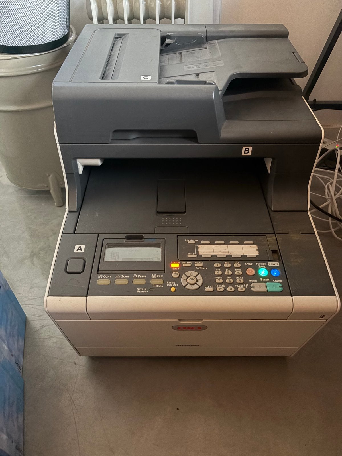 OKI MC563 Laser All-in-One Printer met Toners, Computers en Software, Printers, Ophalen, Gebruikt, Faxen, All-in-one