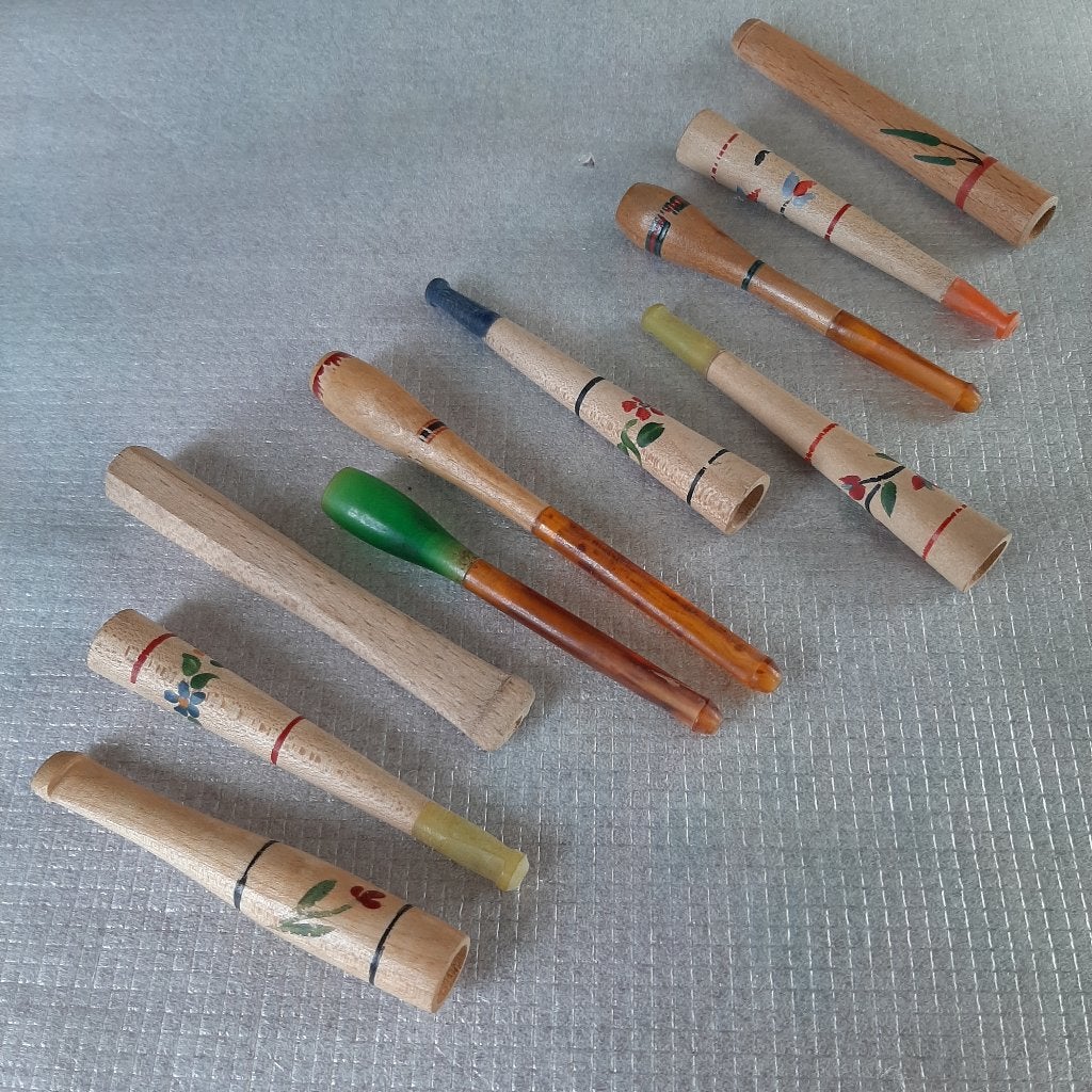 10 sigarettenpijpjes / sigaretten pijpjes, Verzamelen, Ophalen of Verzenden, Gebruikt, Sigarenbandjes