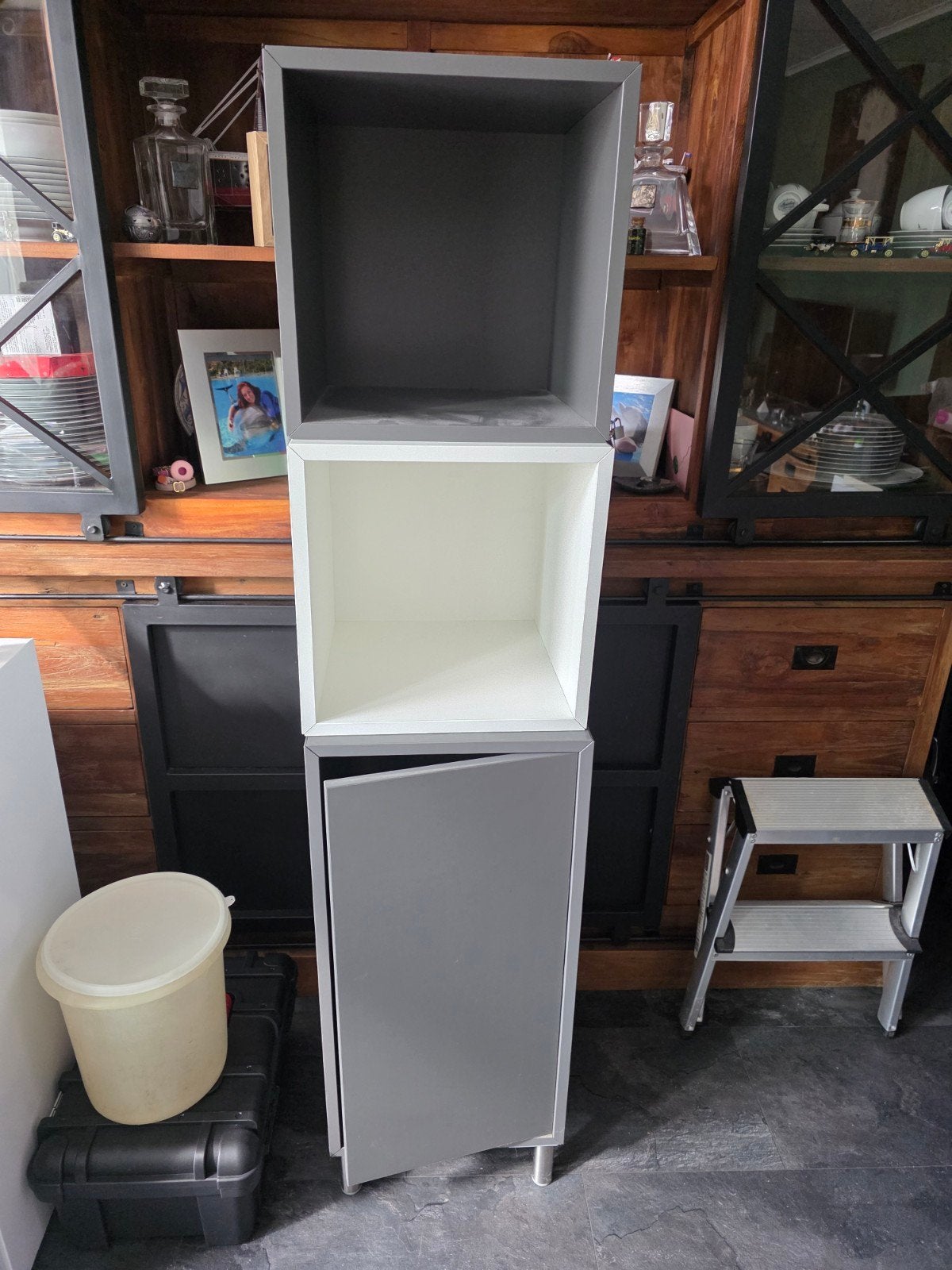 Ikea Eket kastje grijs 35x35x70 - slotje kapot, Huis en Inrichting, Kasten | Overige, Ophalen