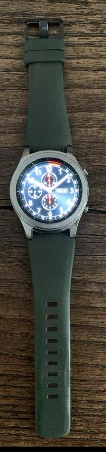 Samsung Gear S3 Classic Smartwatch - Groen Bandje, Gebruikt, Hartslag, Ophalen of Verzenden, Waterdicht