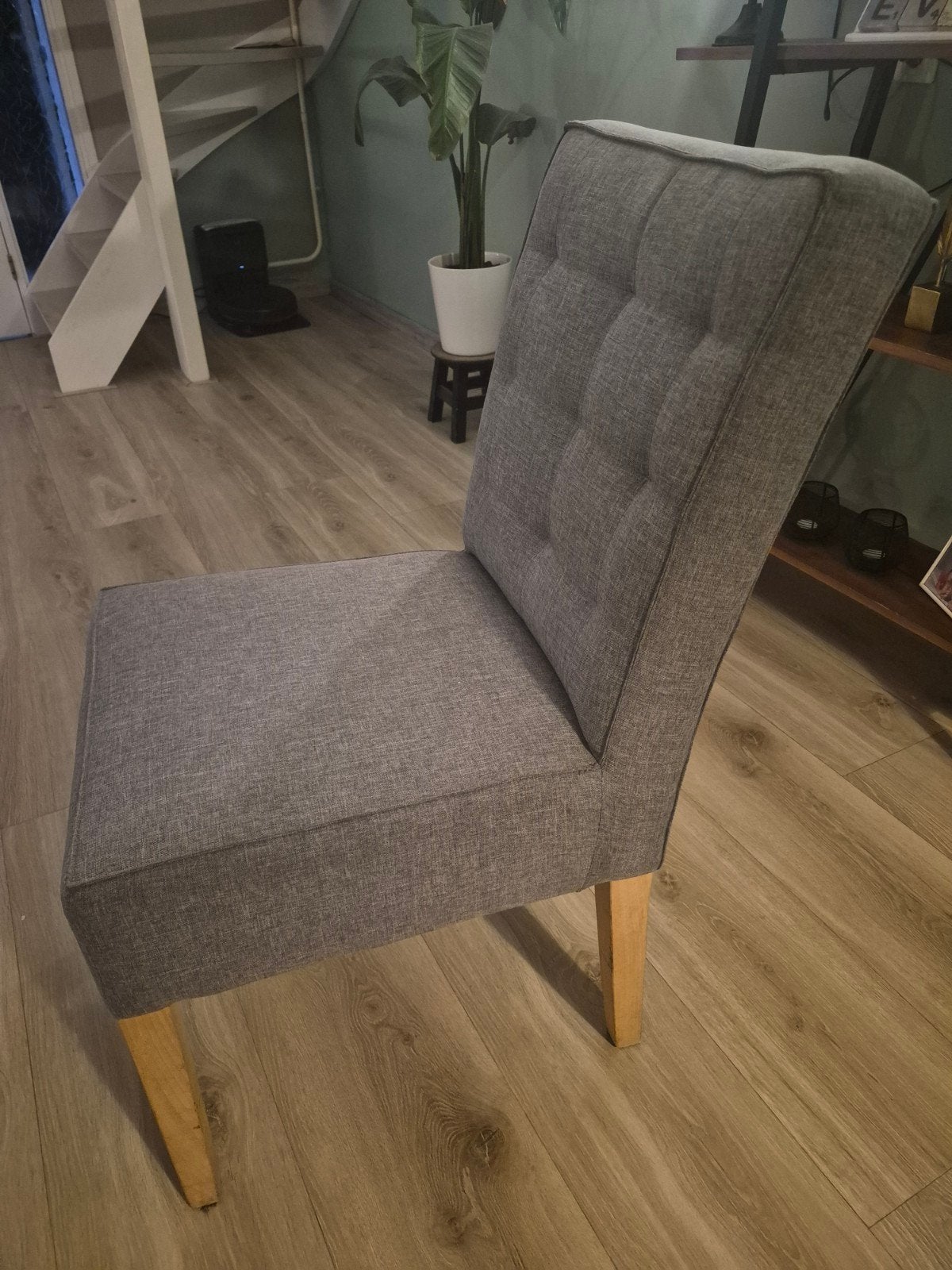 4 eetkamer stoelen, Huis en Inrichting, Stoelen, Ophalen, Grijs, Vier