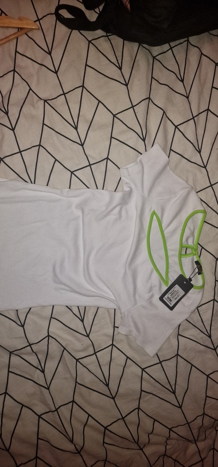 Wit T-shirt met neon groene details - Nieuw met kaartje, Ophalen of Verzenden