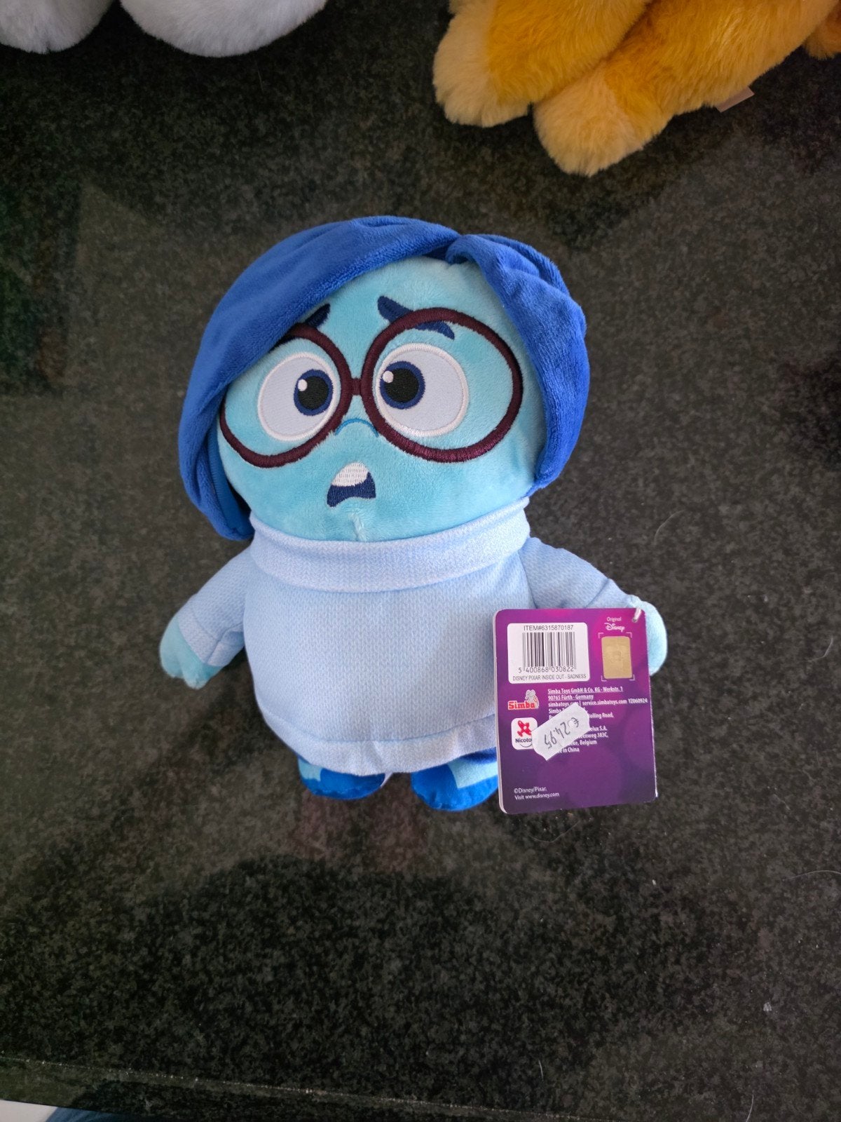 Disney Pixar Inside Out Verdriet Knuffel - Nieuw met label, Disney, Disney, Overige typen, Blauw
