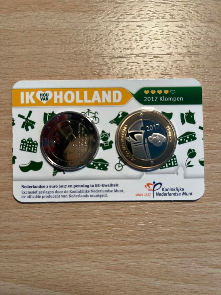 Coincard ik hou van holland 2017 - klompen, Verzenden, Overige landen, 2 euro, Setje