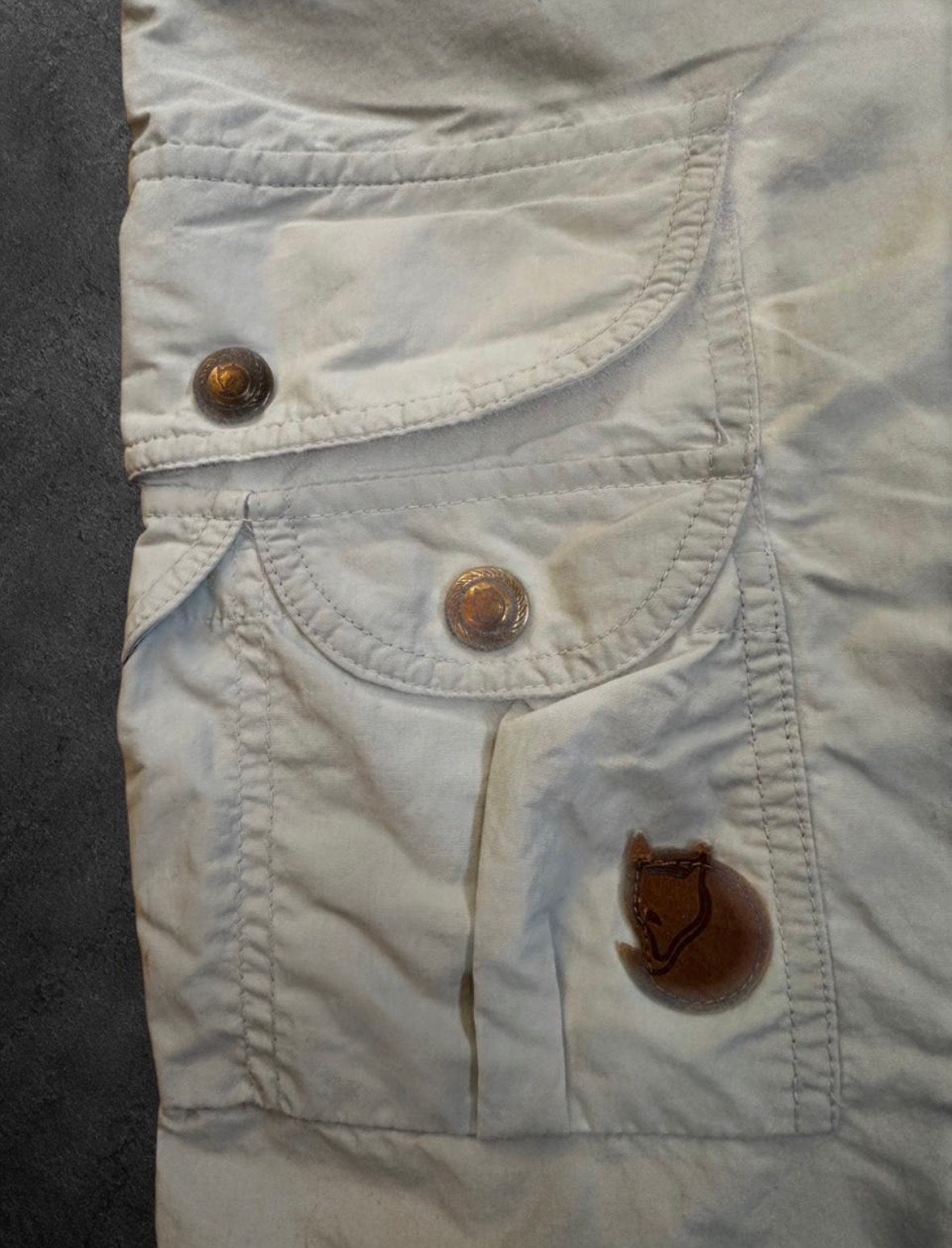 Vintage Fjällräven Cargo Shorts W34 Beige Portugal Gorpcore, Ophalen of Verzenden, Gedragen, Maat 48/50 (M), Beige