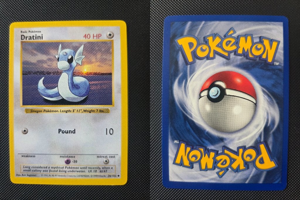 Dratini Base Set Shadowless Near Mint, Ophalen of Verzenden, Zo goed als nieuw, Losse kaart