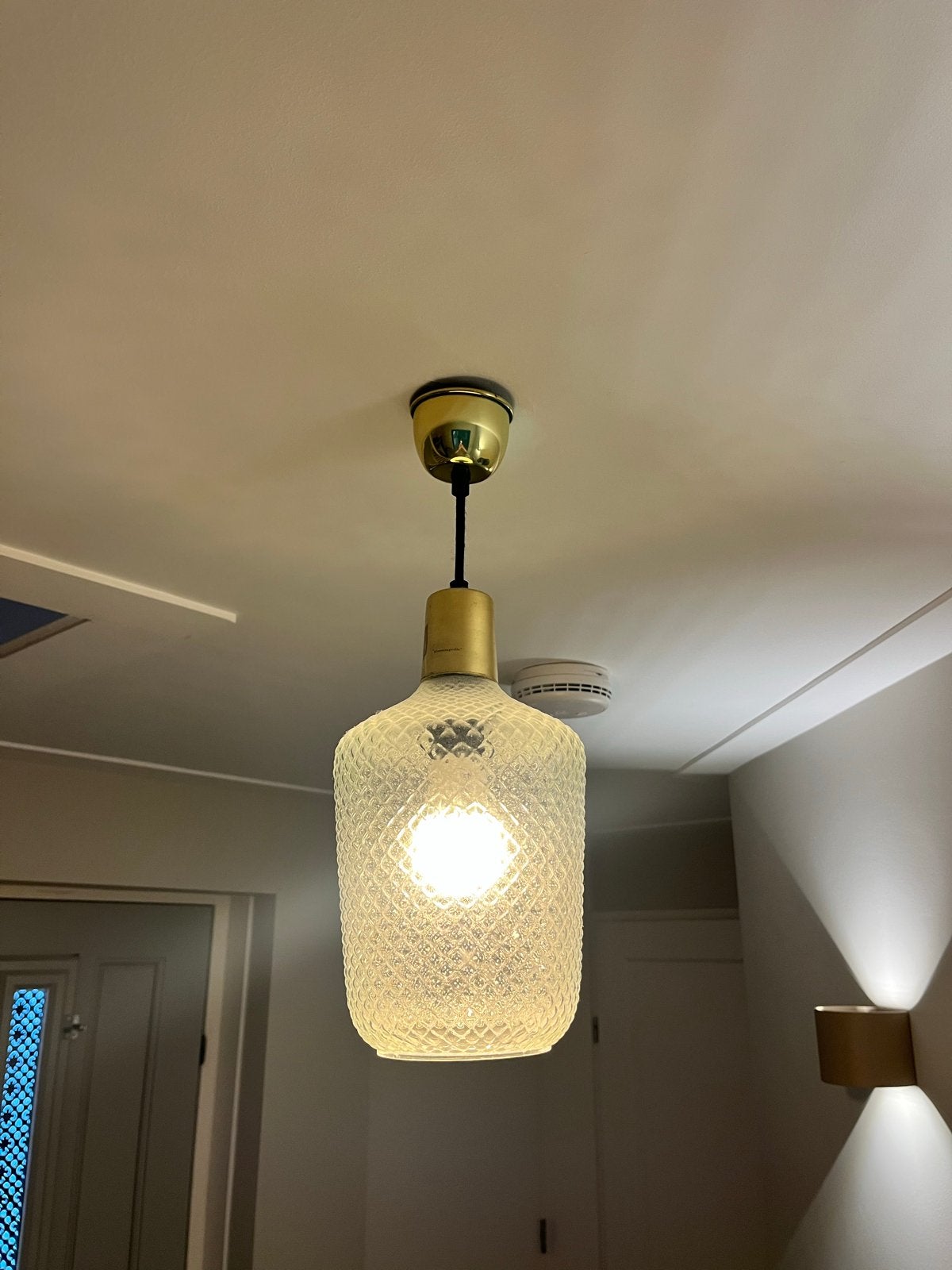 Bloomingville hanglamp met gouden accenten, Ophalen, Zo goed als nieuw, Glas, E27 (groot)