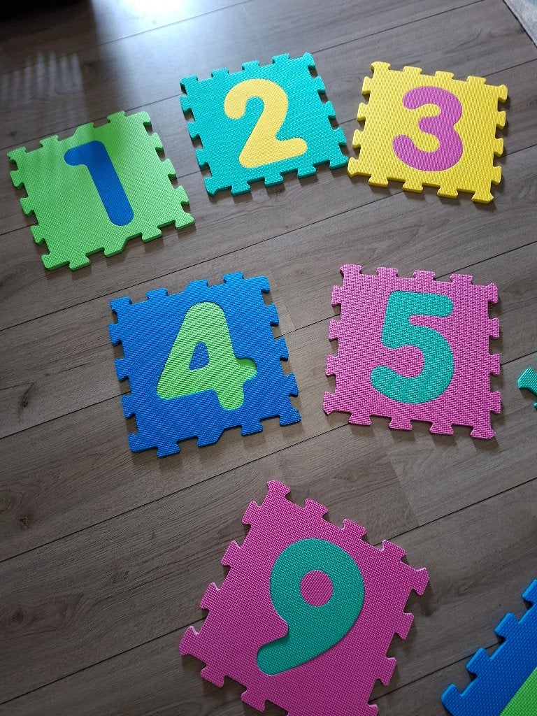 Puzzelmat, foam cijfers, Ophalen, Zo goed als nieuw