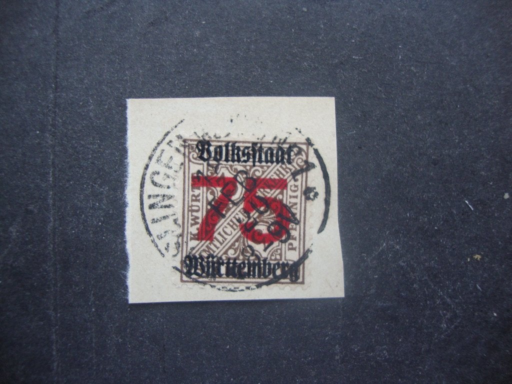 Wurttemberg nr, 271 mooi Gestempeld op briefstukje., Ophalen of Verzenden, Duitse Keizerrijk, Gestempeld