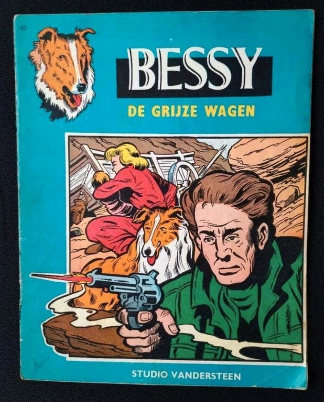Bessy 47 - De Grijze Wagen (ongekleurd, oude strip uit 1966), Boeken, Gelezen, Willy Vandersteen, Eén stripboek, Ophalen of Verzenden