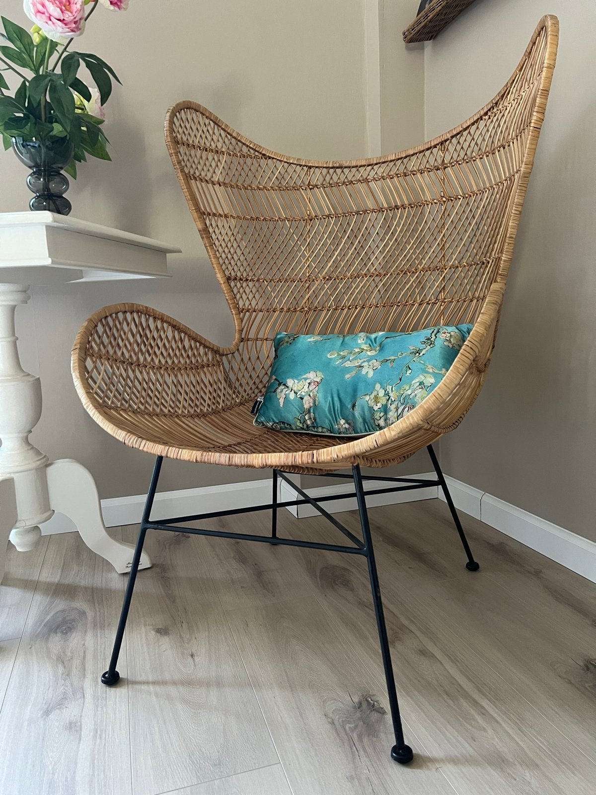 HK living Egg chair bohemian stoel zo goed als nieuw, Ophalen, Bruin, Riet of Rotan, Zo goed als nieuw