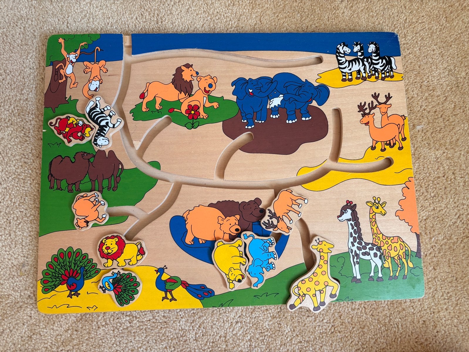 Houten Dieren Labyrint Puzzel Speelgoed, Kinderen en Baby's, Speelgoed | Houten speelgoed, Ophalen of Verzenden, Gebruikt, Overige typen