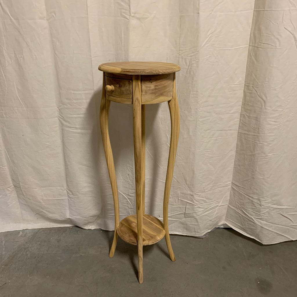 Ronde Bijzettafel - 30 x 30 cm - massief teak - TTM Wonen, 45 tot 60 cm, TTM Wonen, Meubels – (Perzische) Tapijten en Woonaccessoires