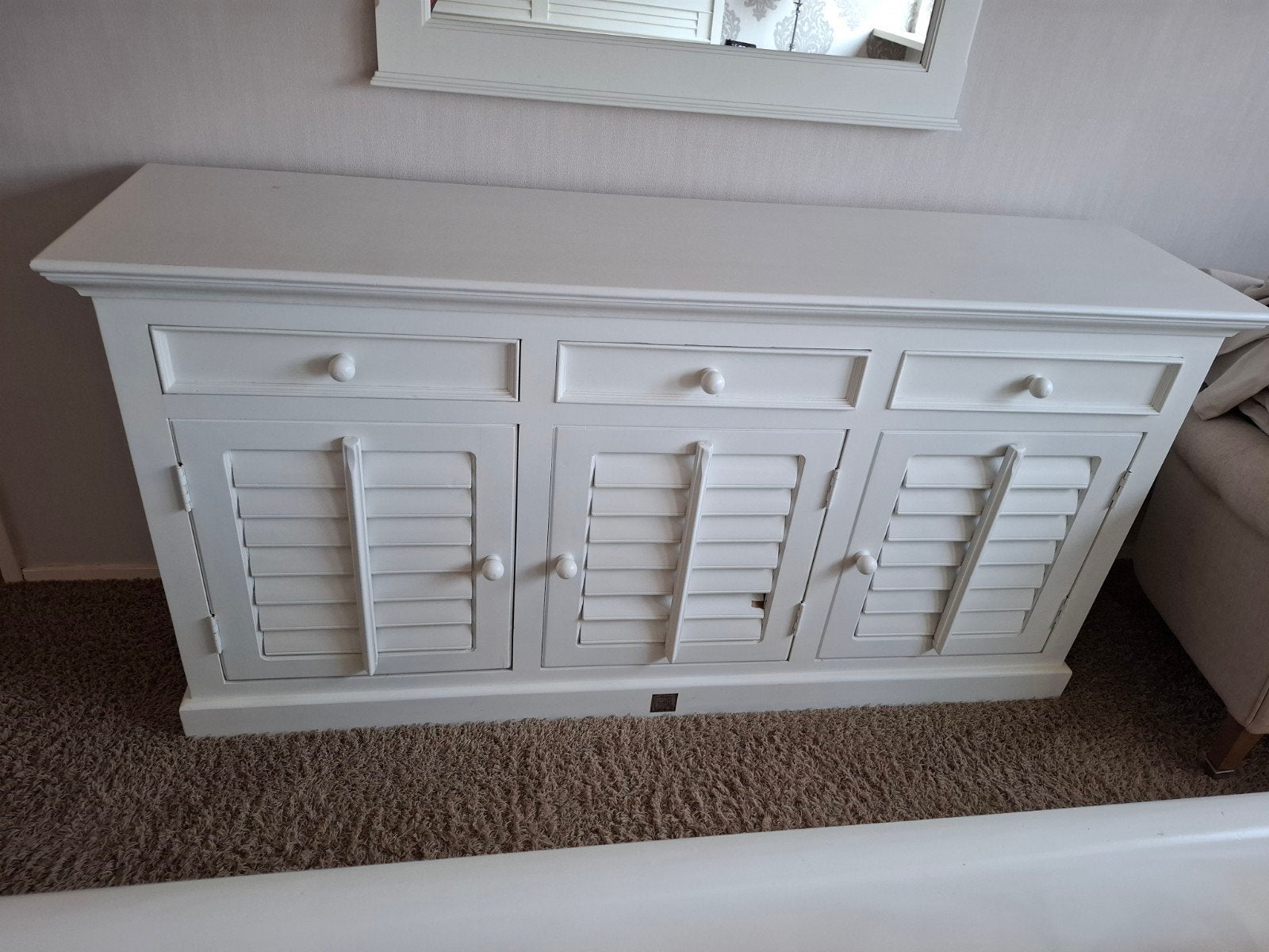 Riviera Maison dressoir/sideboard met shutters, Huis en Inrichting, Ophalen, Gebruikt, Met lade(s), 150 tot 200 cm