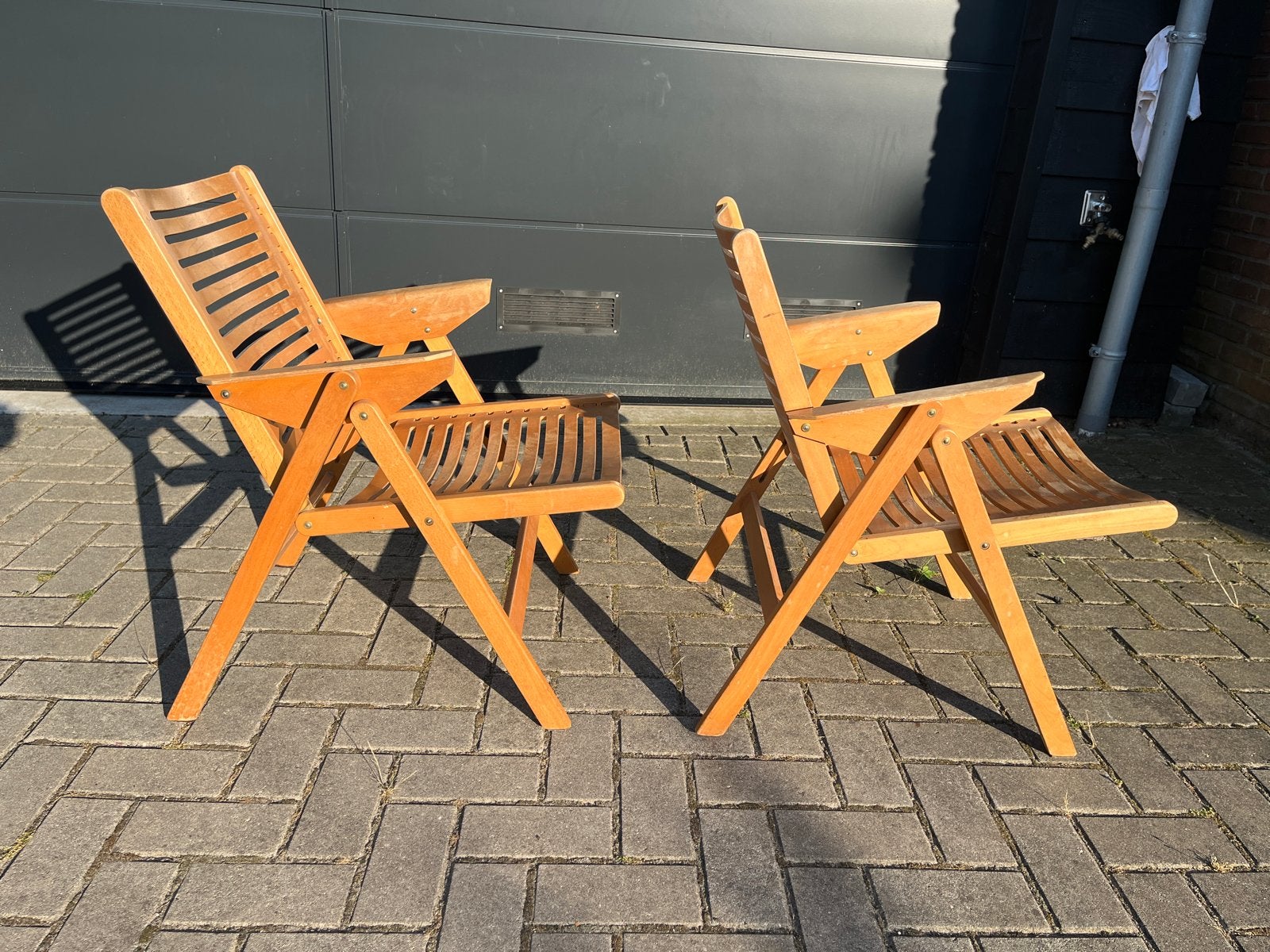 2 “Rex” klapstoelen lounge chair van Niko Kralj uit 1956, Ophalen