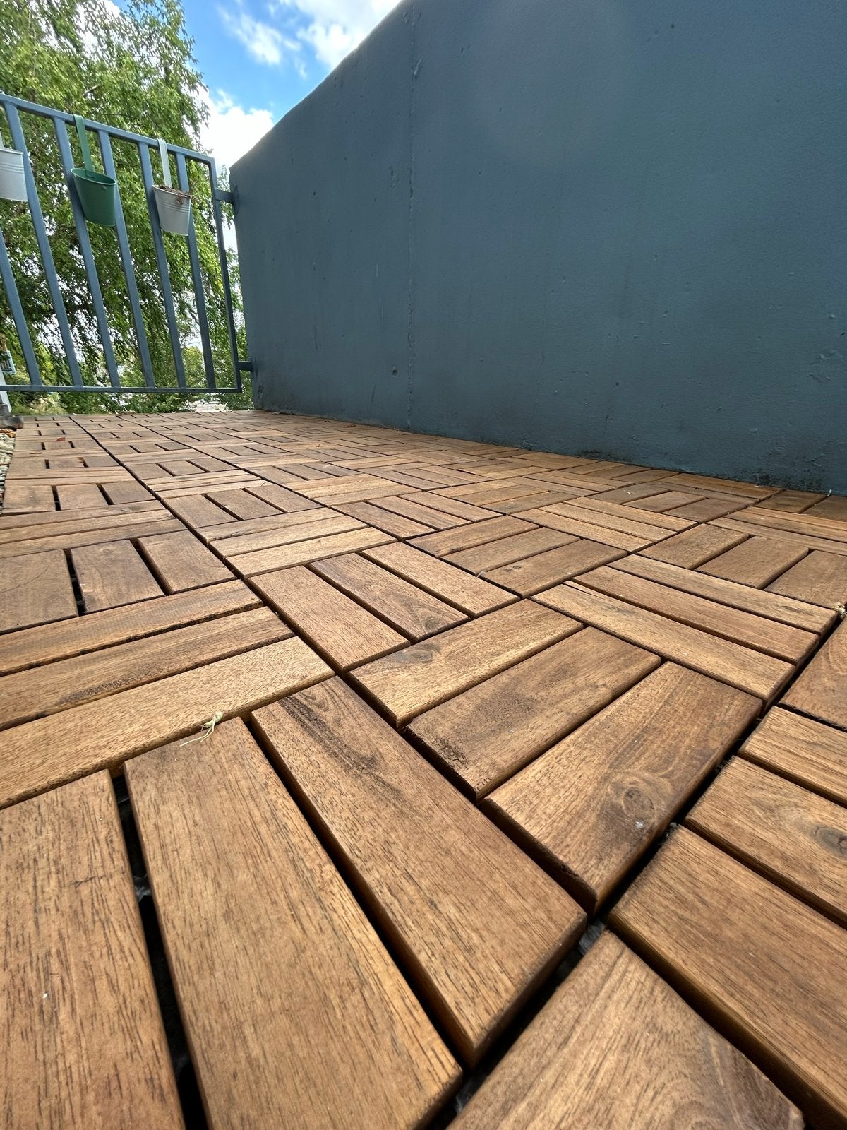 Houten terrastegels voor balkon of tuin, Ophalen, Gebruikt, Hout