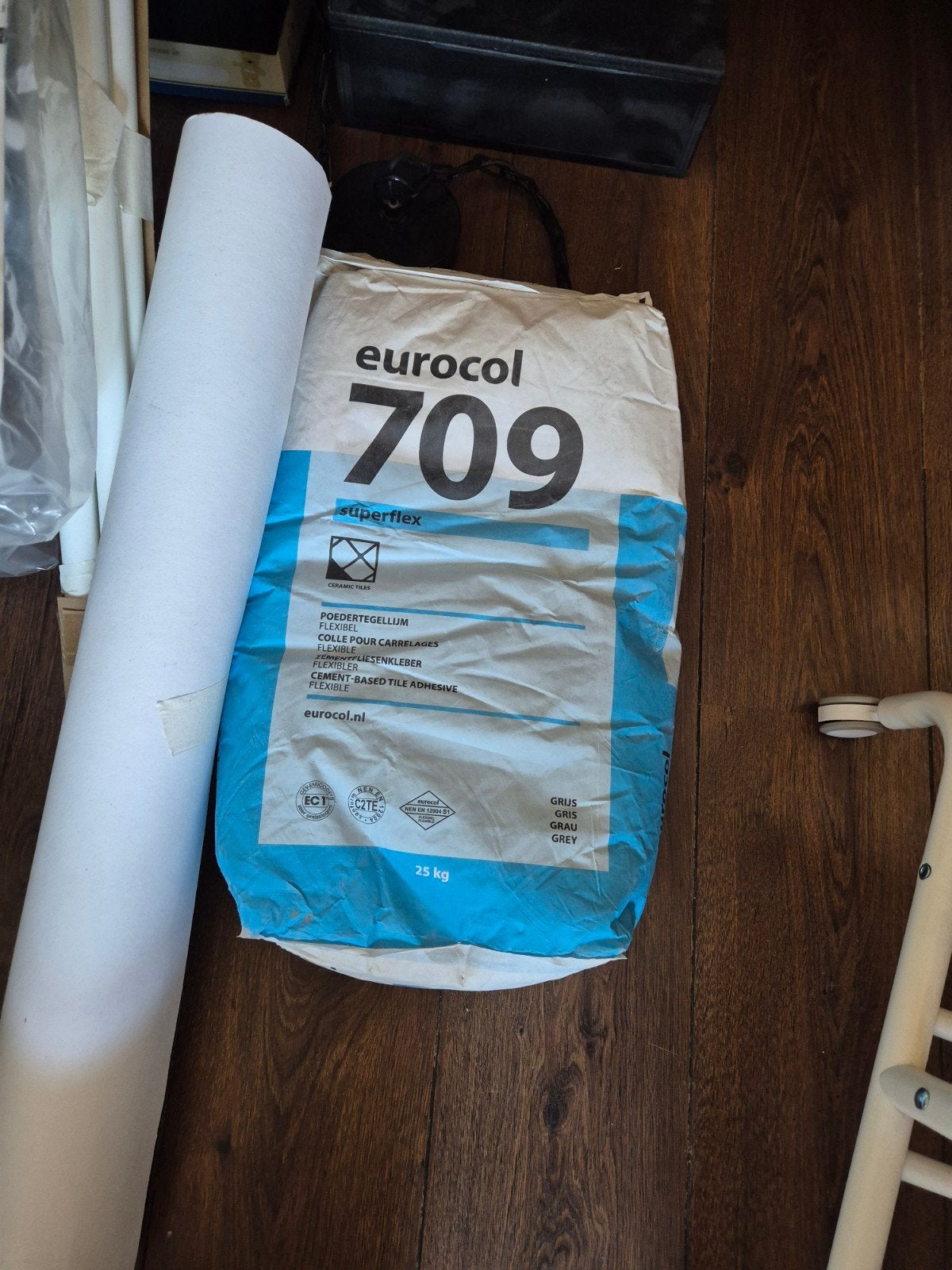 Eurocol 709 Superflex poedertegellijm 25 kg, Ophalen, Overige typen, Nieuw, Minder dan 20 cm