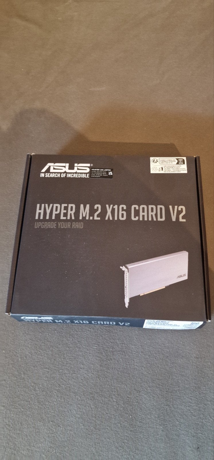 ASUS Hyper M.2 x16 Card V2 PCIe Adapter, Ophalen, Zo goed als nieuw, Overige chipsets, PCI-Express 3