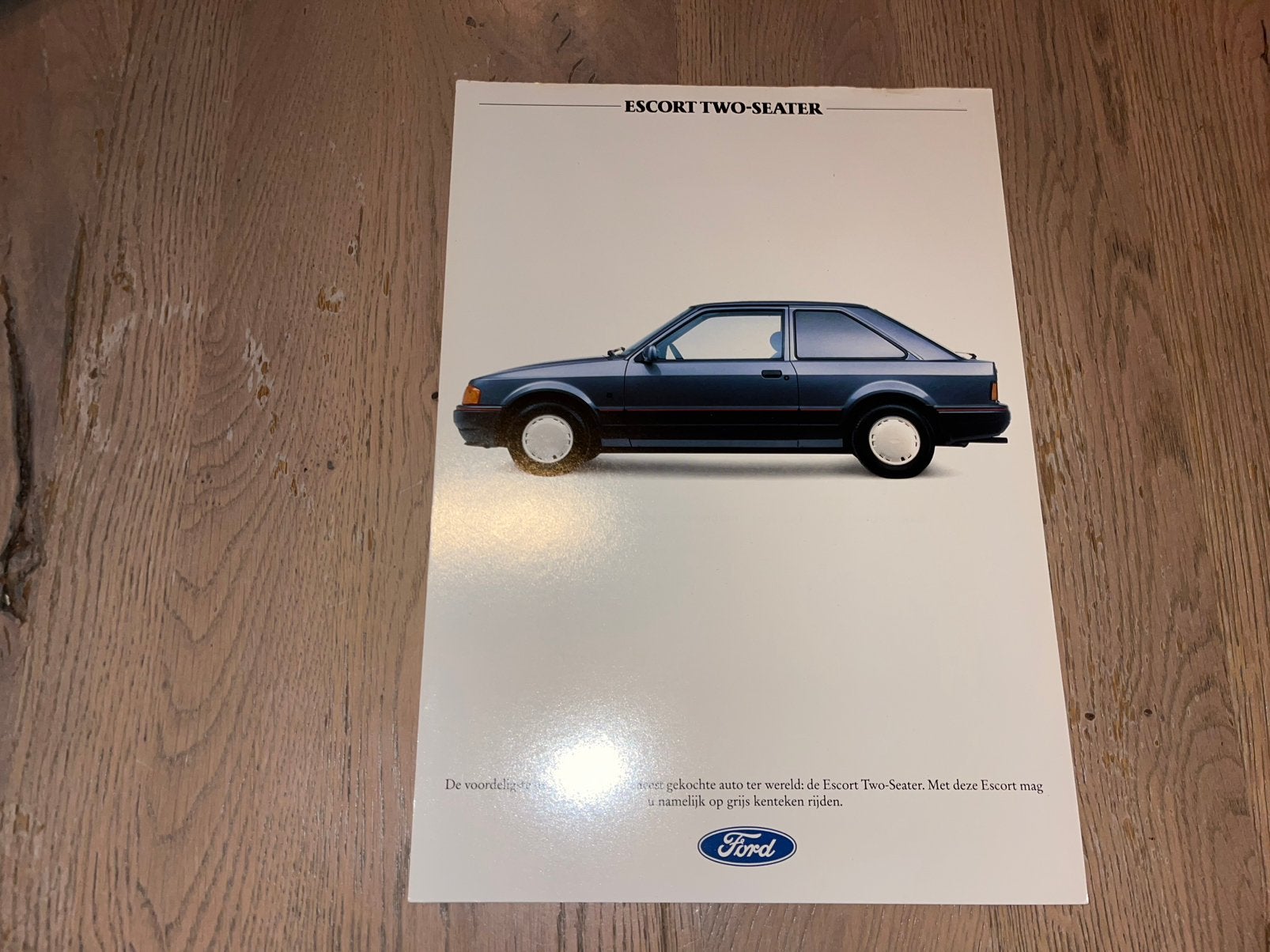 Leaflet Ford Escort Teo-seater (ca 1990), Ophalen of Verzenden, Zo goed als nieuw