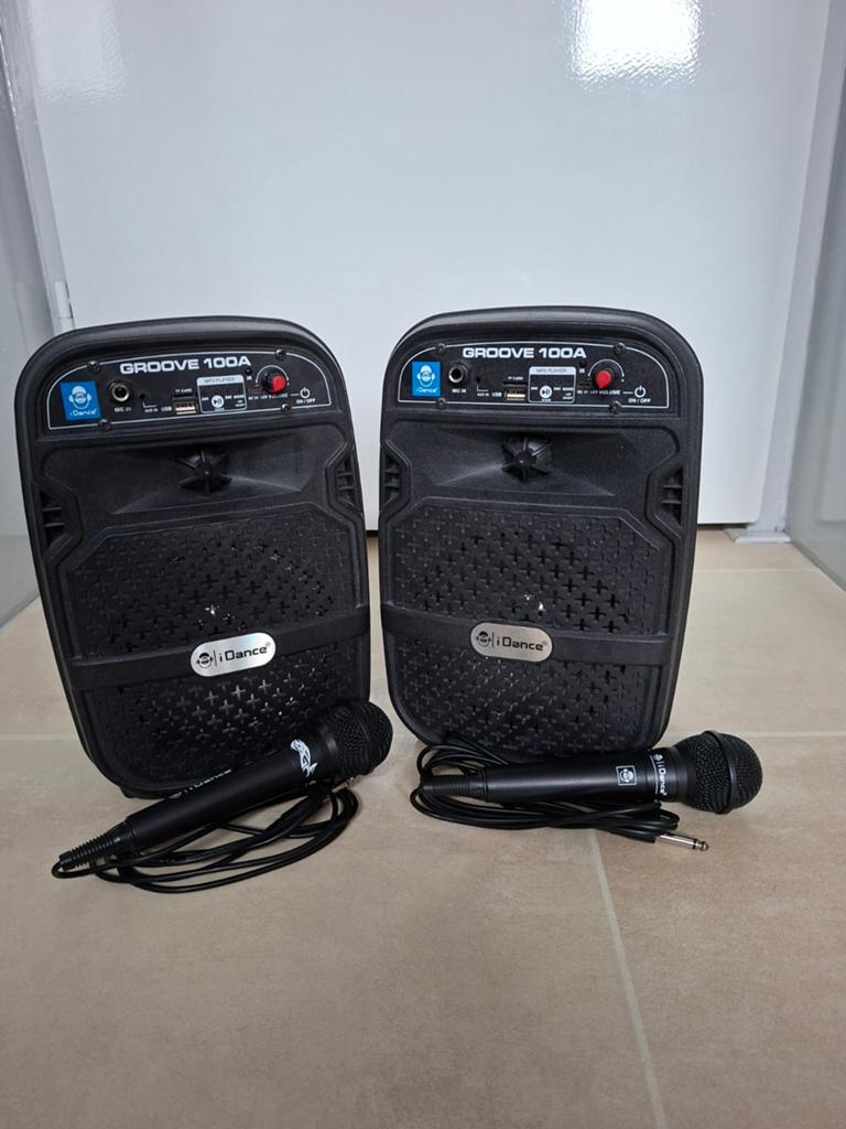 iDance Groove 100A Karaoke Set met Microfoons, Ophalen, Zo goed als nieuw, Complete set