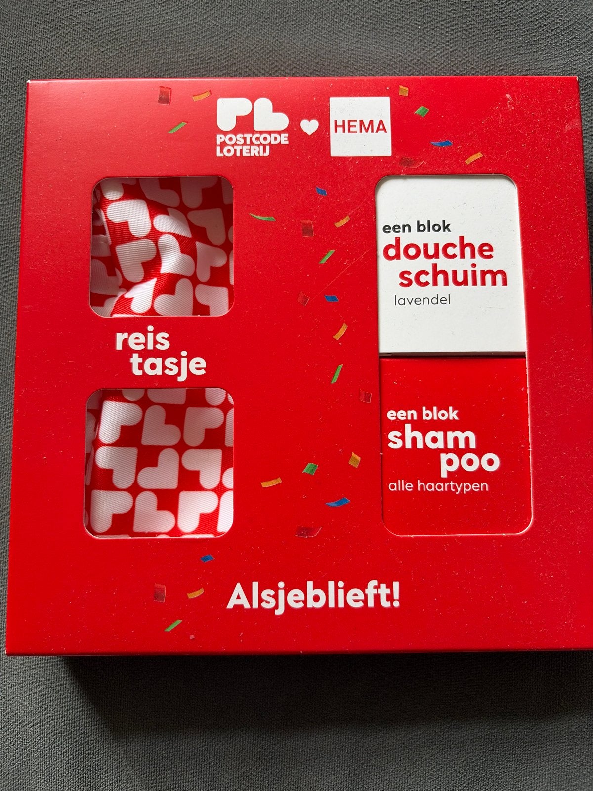Hema Postcode Loterij Doucheschuim Shampoo Reistasje Set, Ophalen of Verzenden, Nieuw, Bad & Douche